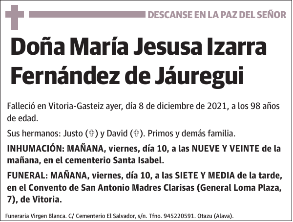 María Jesusa Izarra Fernández de Jáuregui