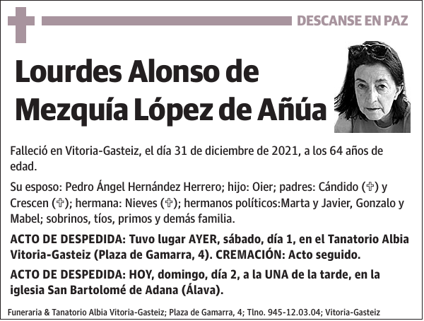 Lourdes Alonso de Mezquía López de Añúa