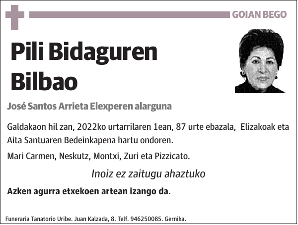 Pili Bidaguren Bilbao