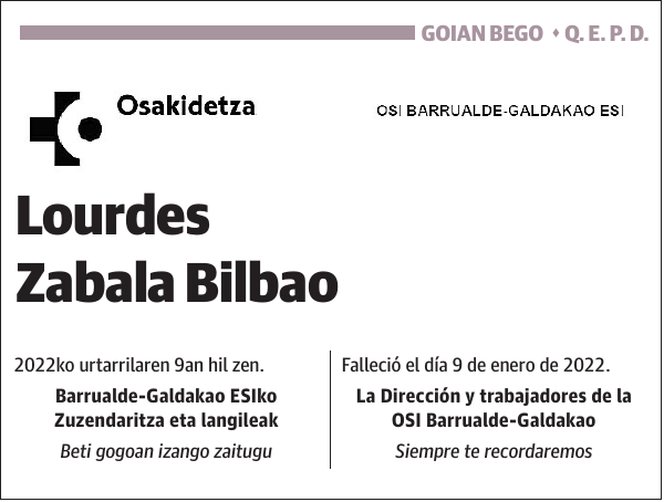 Lourdes Zabala Bilbao