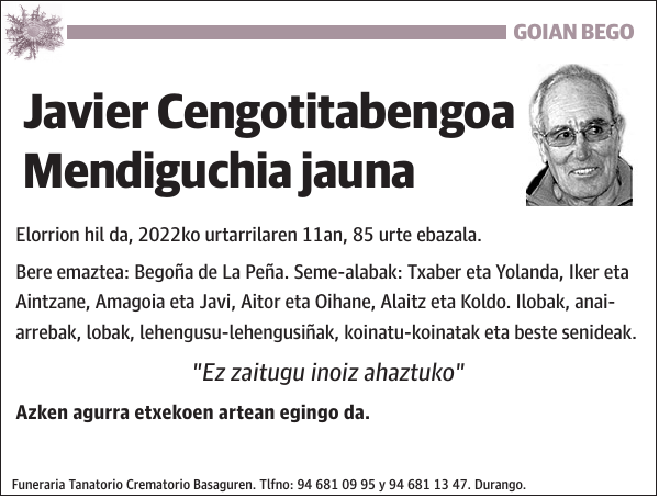 Javier Cengotitabengoa Mendiguchia