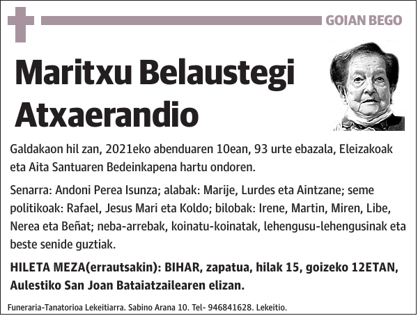 Maritxu Belaustegi Atxaerandio