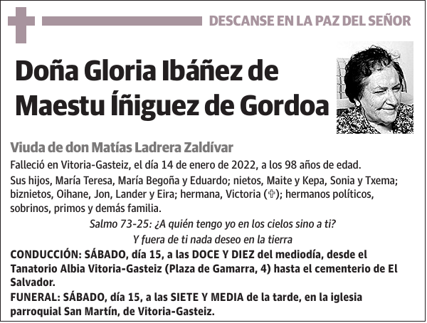 Gloria Ibáñez de Maestu Íñiguez de Gordoa