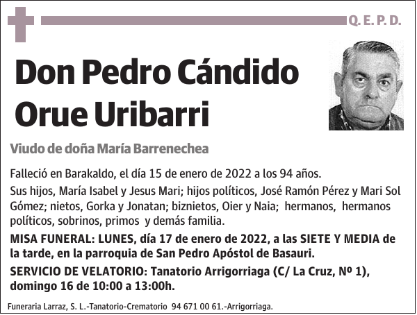 Pedro Cándido Orue Uribarri