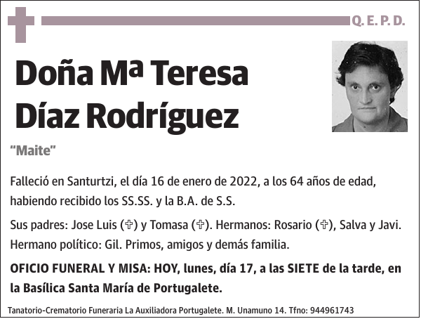 Mª Teresa Díaz Rodríguez