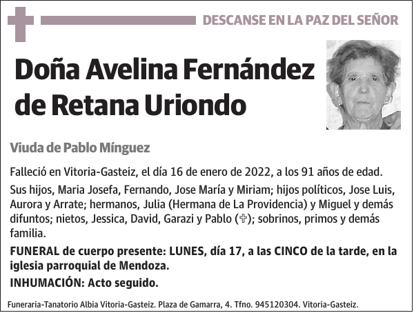 Avelina Fernández de Retana Uriondo