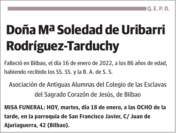 Mª Soledad de Uribarri Rodríguez-Tarduchy