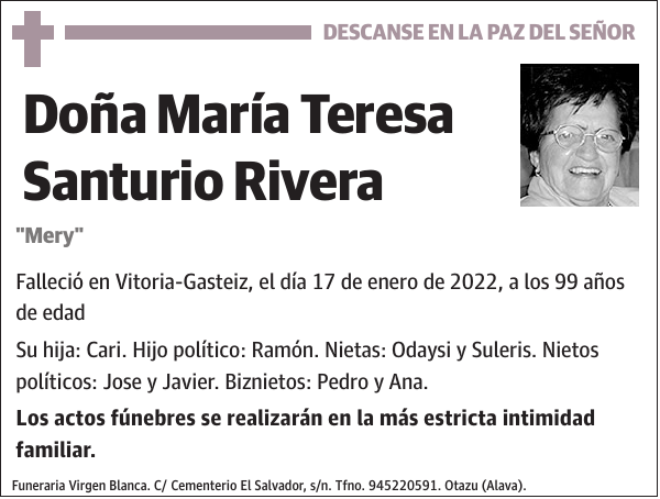 María Teresa Santurio Rivera