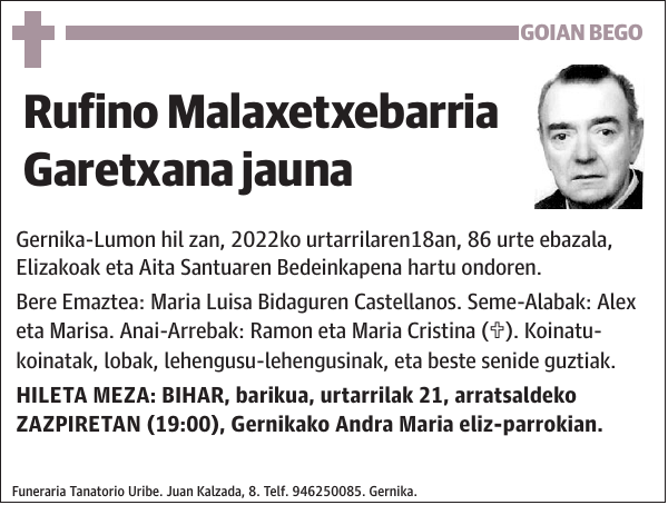 Rufino Malaxetxebarria Garetxana