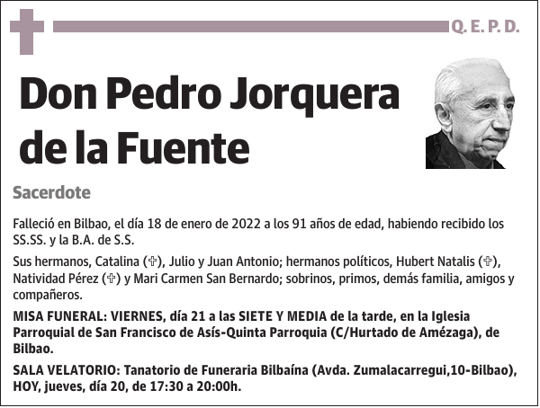 Pedro Jorquera de la Fuente Sacerdote