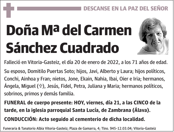 Mª del Carmen Sánchez Cuadrado