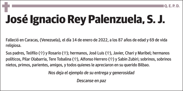 José Ignacio Rey Palenzuela, S. J.