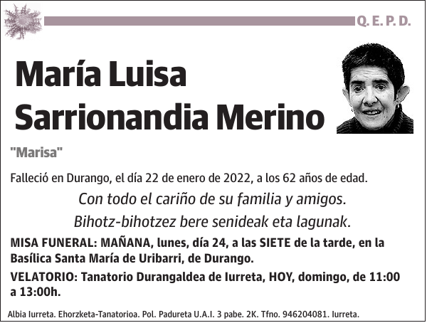 María Luisa Sarrionandia Merino