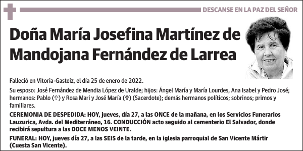 María Josefina Martínez de Mandojana Fernández de Larrea