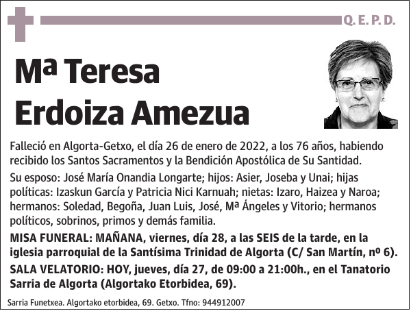 Mª Teresa Erdoiza Amezua