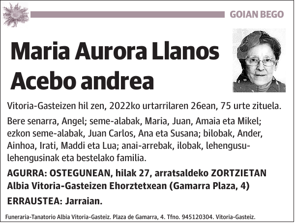 Maria Aurora Llanos Acebo