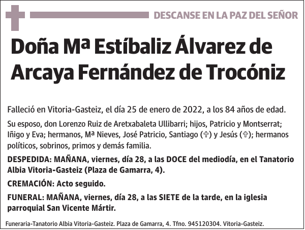 Mª Estíbaliz Álvarez de Arcaya Fernández de Trocóniz