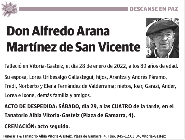 Alfredo Arana Martínez de San Vicente