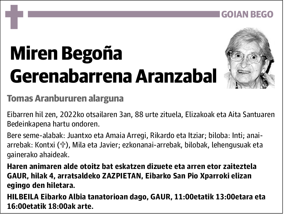 Miren Begoña Gerenabarrena Aranzabal