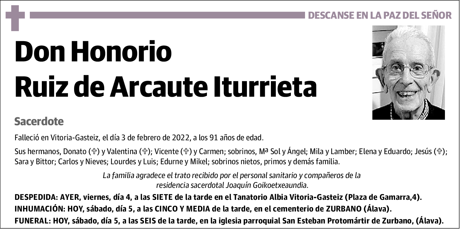 Honorio Ruiz De Arcaute Iturrieta