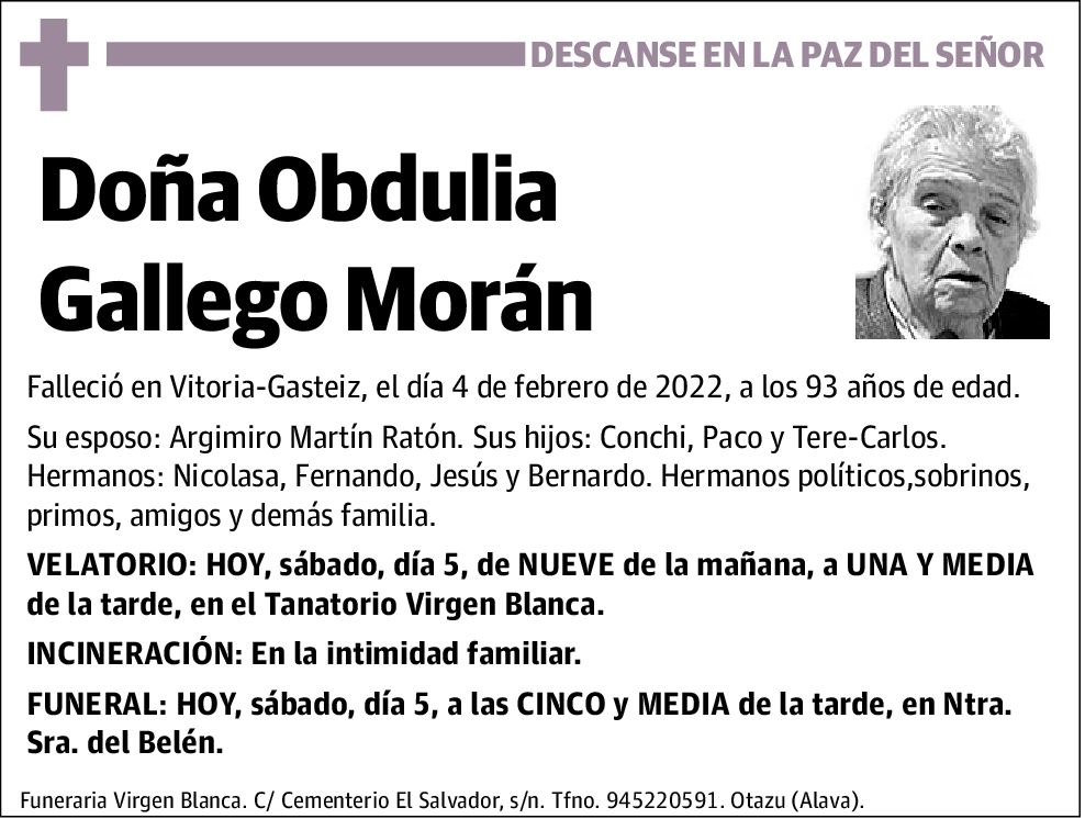 Obdulia Gallego Morán