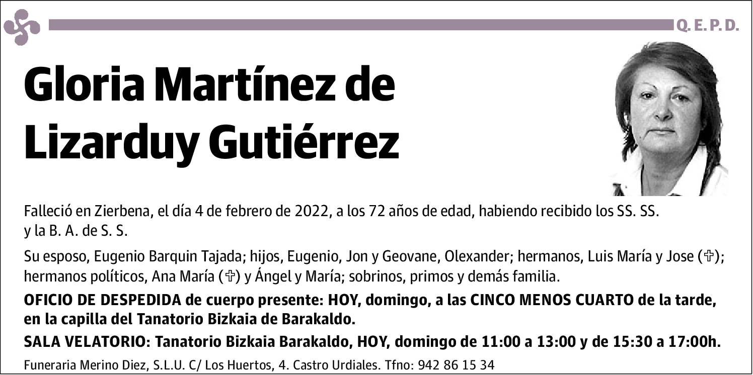 Gloria Martínez De Lizarduy Gutiérrez