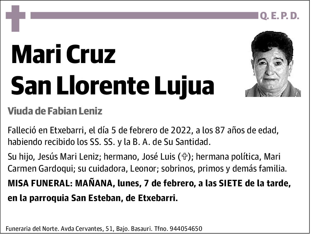 Mari Cruz San Llorente Lujua