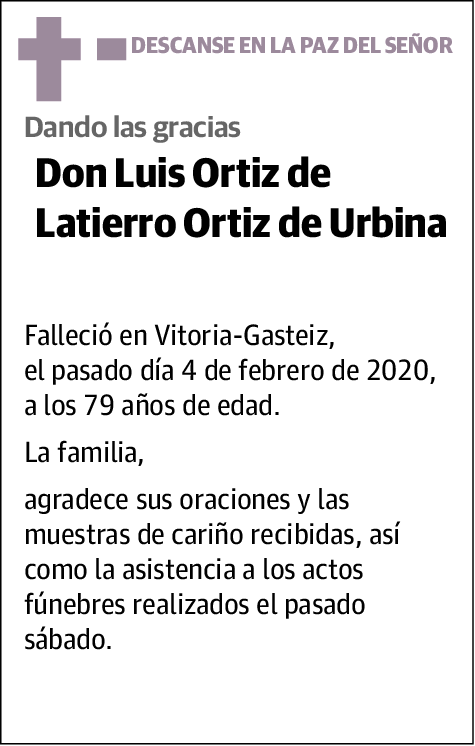 Luis Ortiz De Latierro Ortiz De Urbina