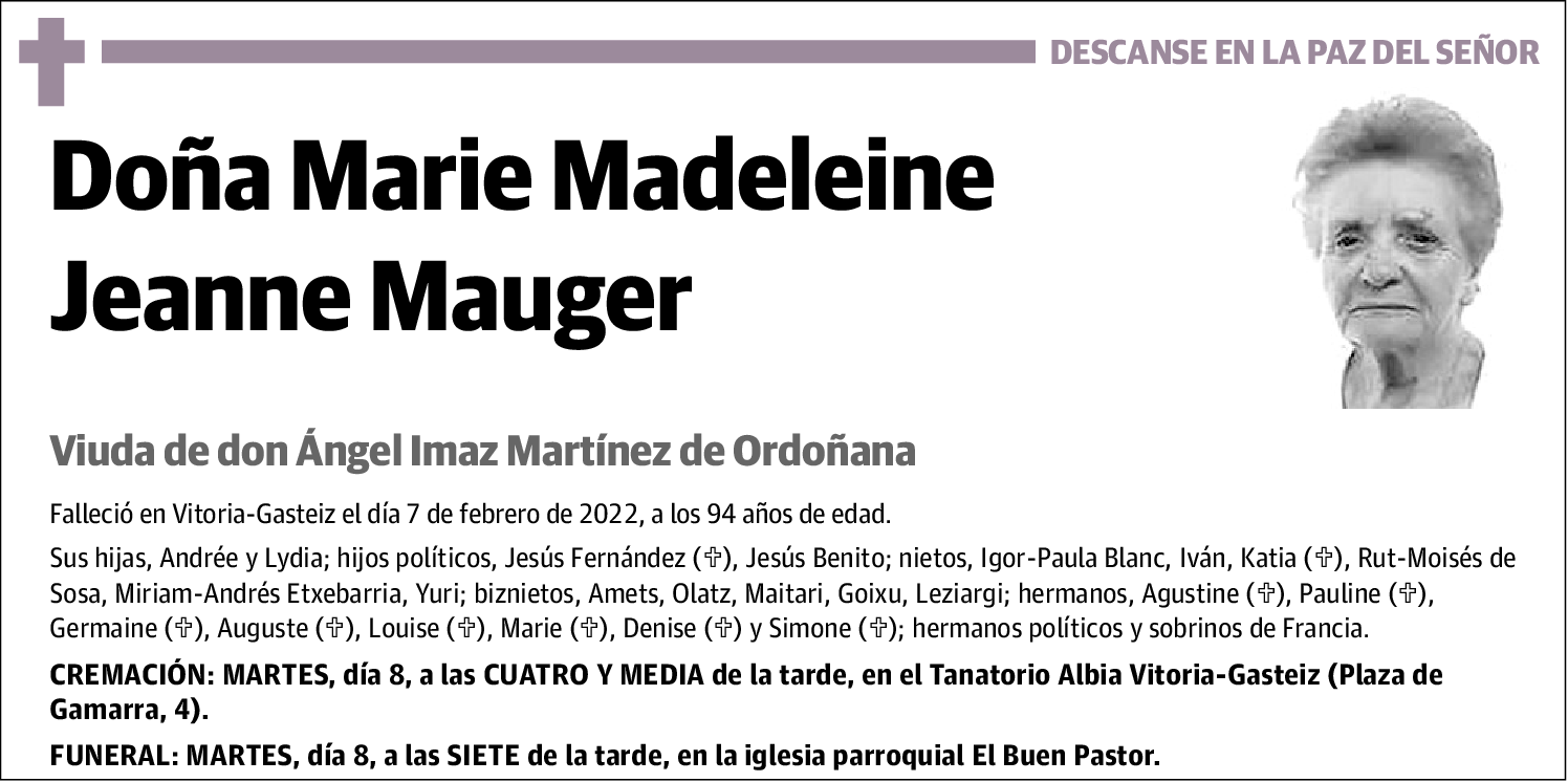 Marie Madeleine Jeanne Mauger