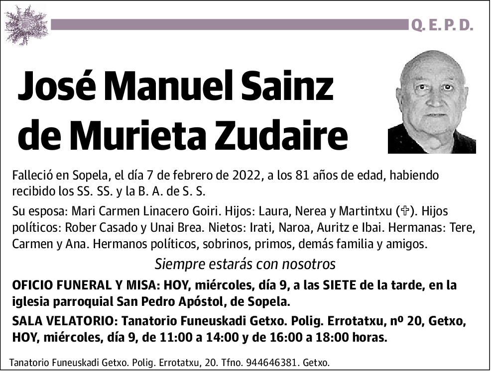 José Manuel Sainz De Murieta Zudaire