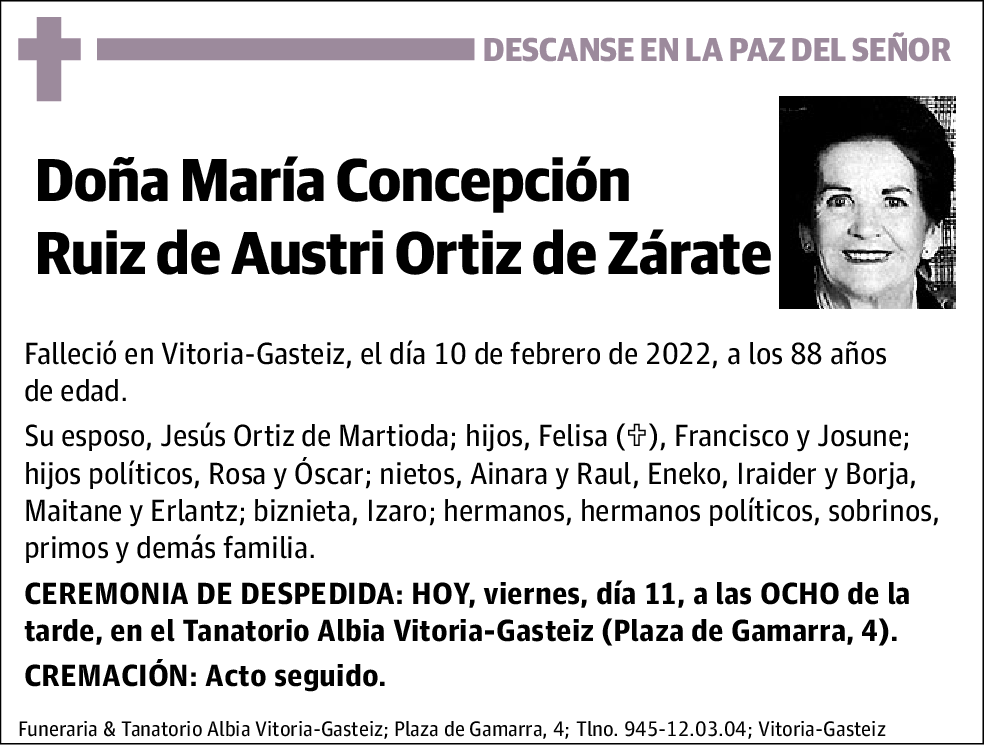 María Concepción Ruiz De Austri Ortiz De Zárate