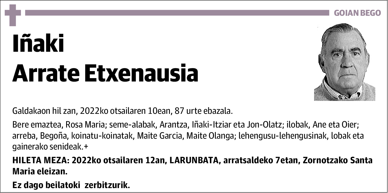 Arrate Etxenausia.Iñaki