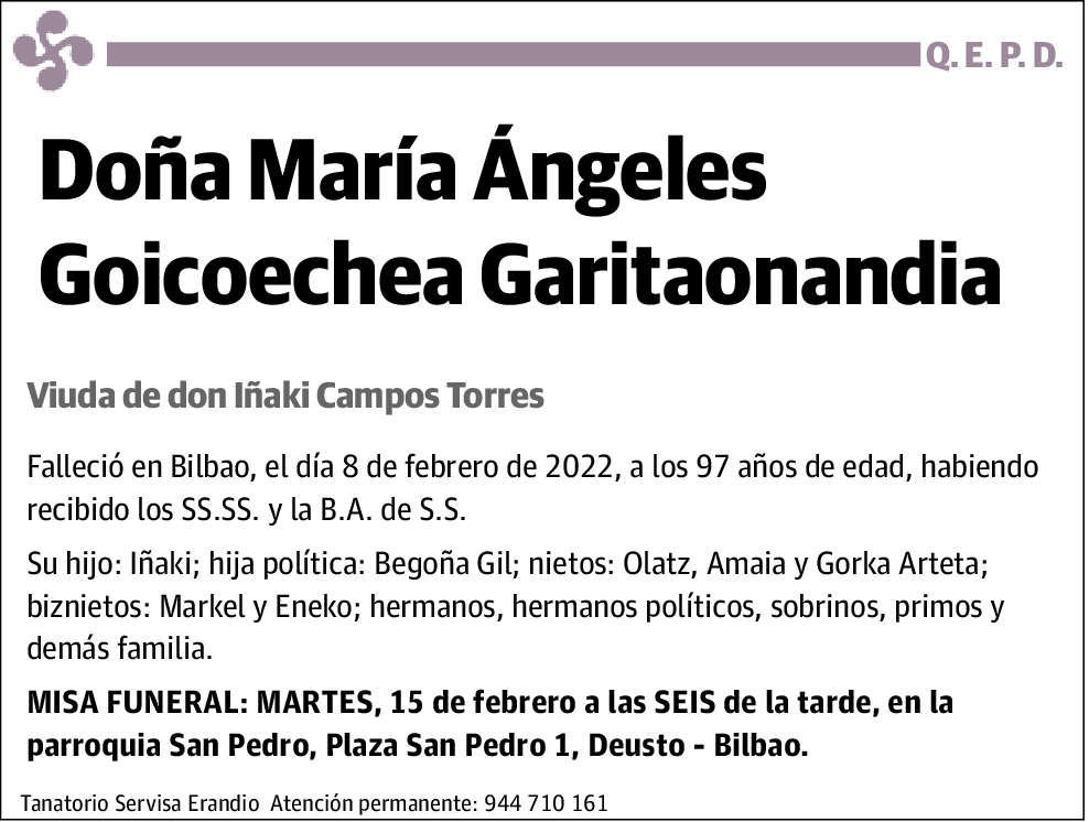 María Ángeles Goicoechea Garitaonandia