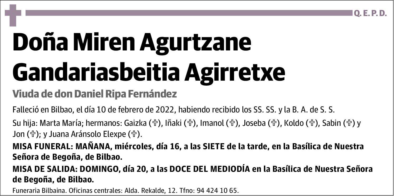 Miren Agurtzane Gandariasbeitia Agirretxe