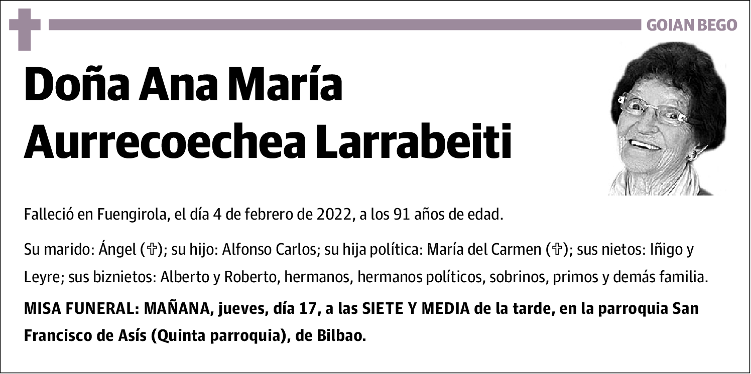 Ana María Aurrecoechea Larrabeiti