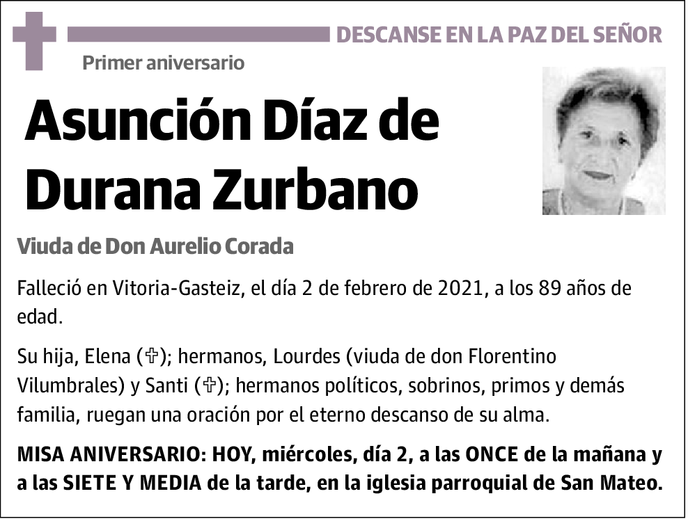 Asunción Díaz De Durana Zurbano