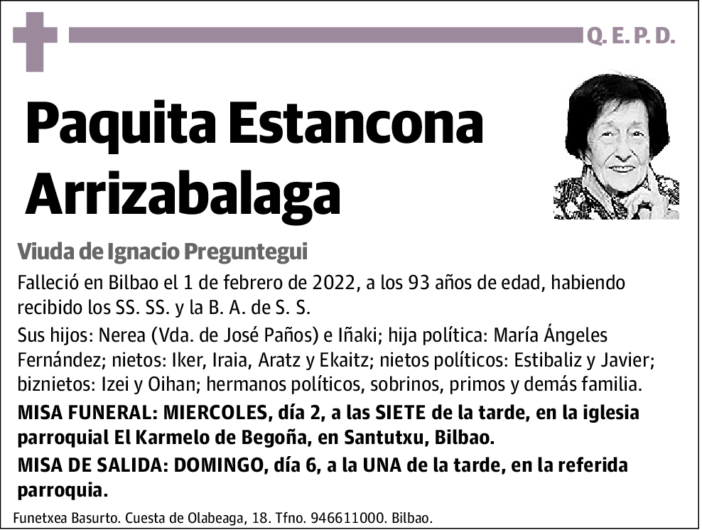 Paquita Estancona Arrizabalaga