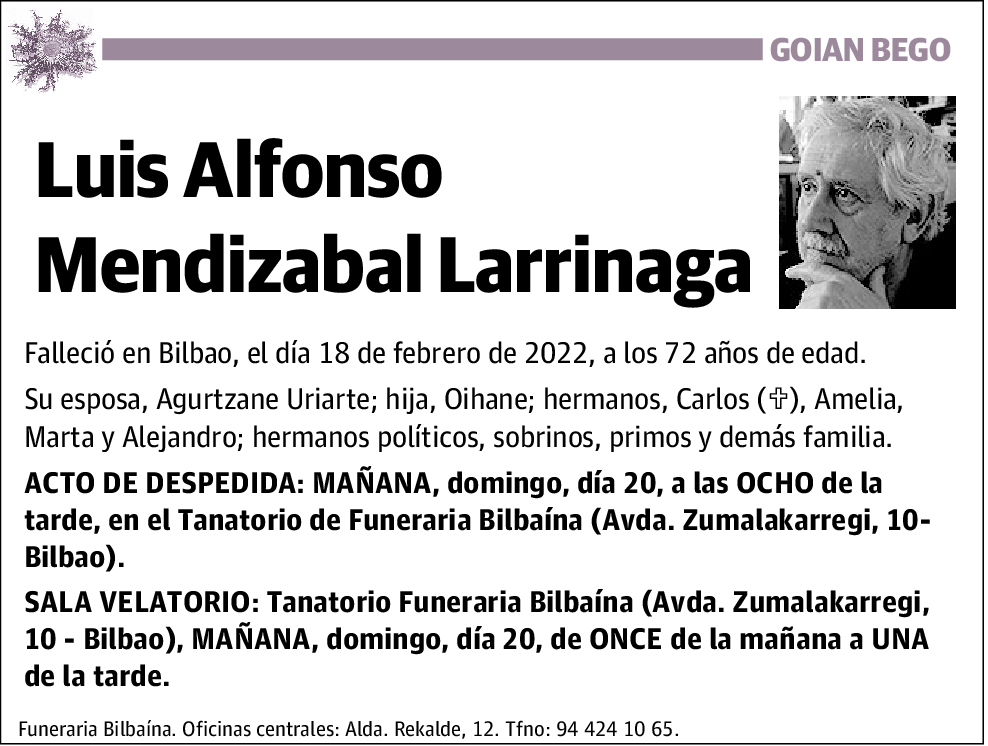 Luis Alfonso Mendizabal Larrinaga