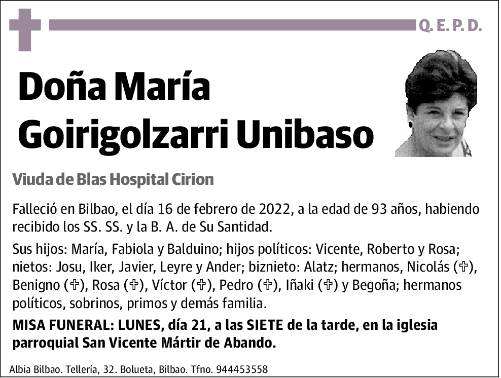 María Goirigolzarri Unibaso