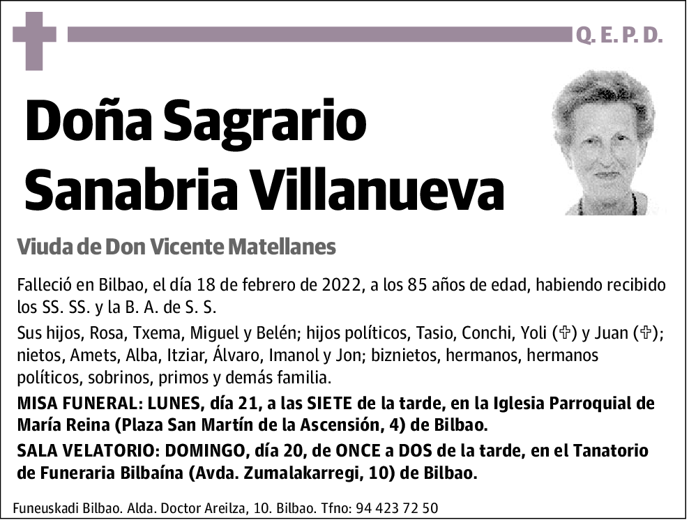 Sagrario Sanabria Villanueva