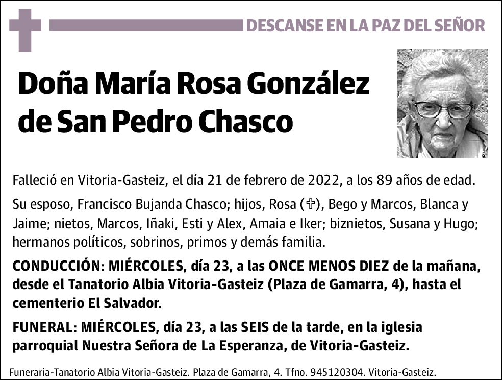 María Rosa González de San Pedro Chasco