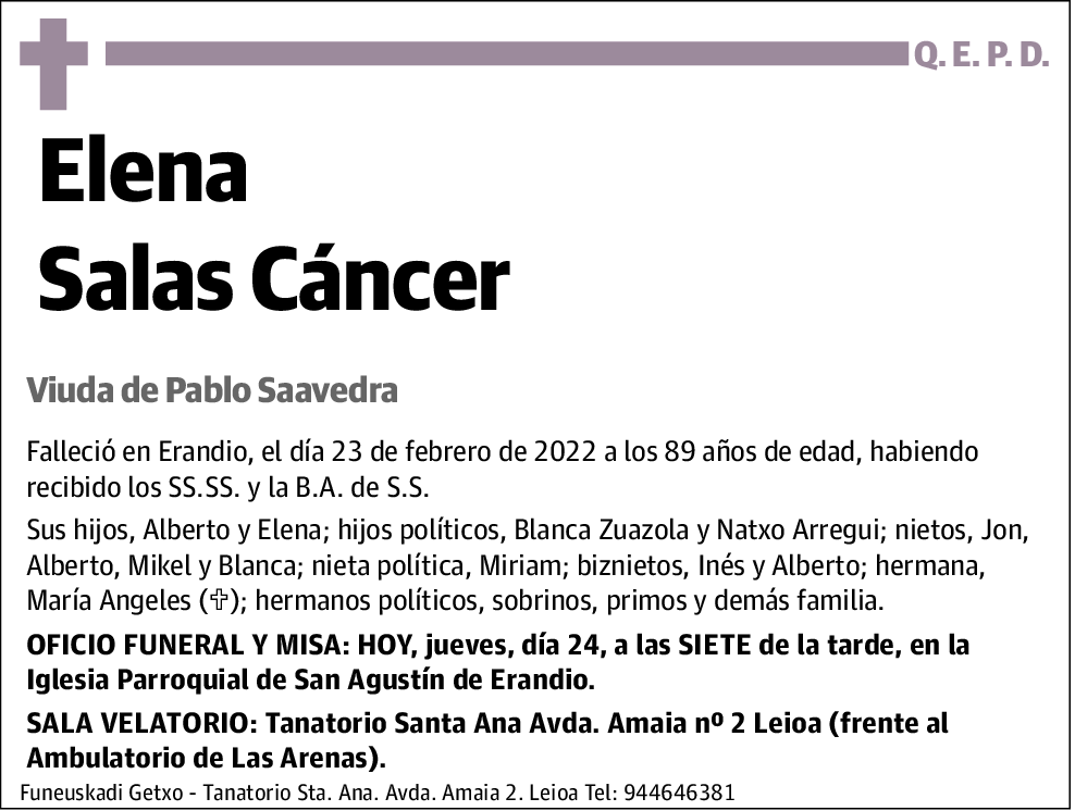 Elena Salas Cáncer