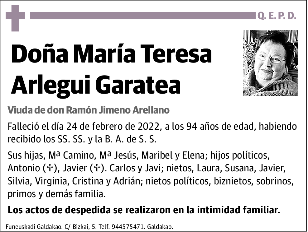 María Teresa Arlegui Garatea