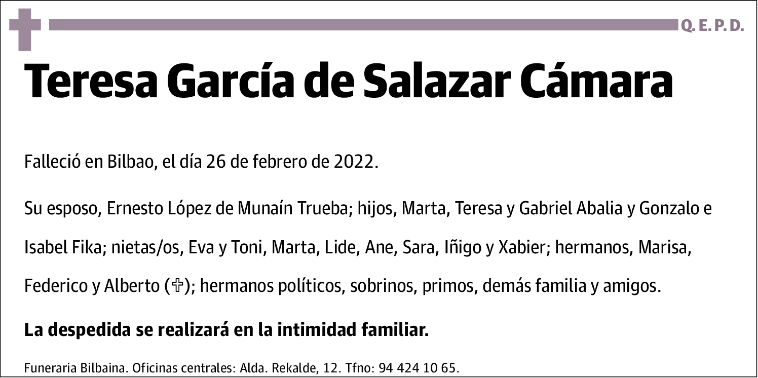 Teresa García de Salazar cámara