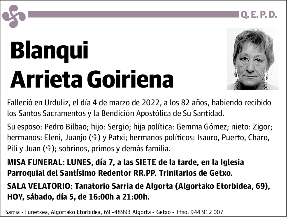 Blanqui Arrieta Goiriena