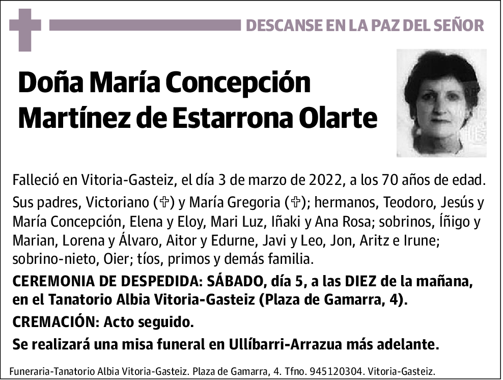 María Concepción Martínez de Estarrona Olarte