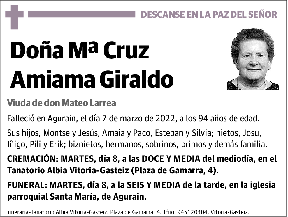 Maria Cruz Amiama Giraldo