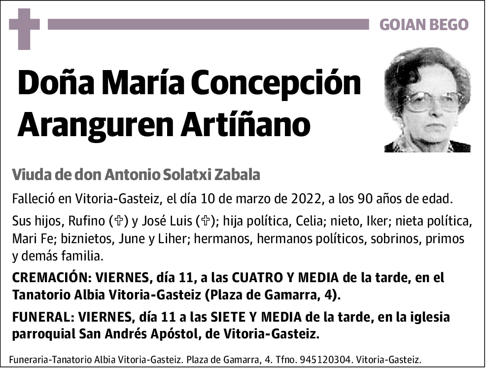 María Concepción Aranguren Artíñano