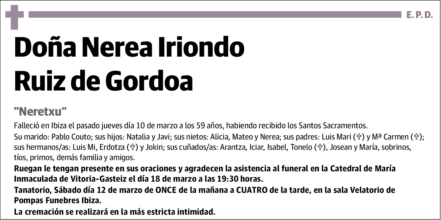 Nerea Iriondo Ruiz De Gordoa