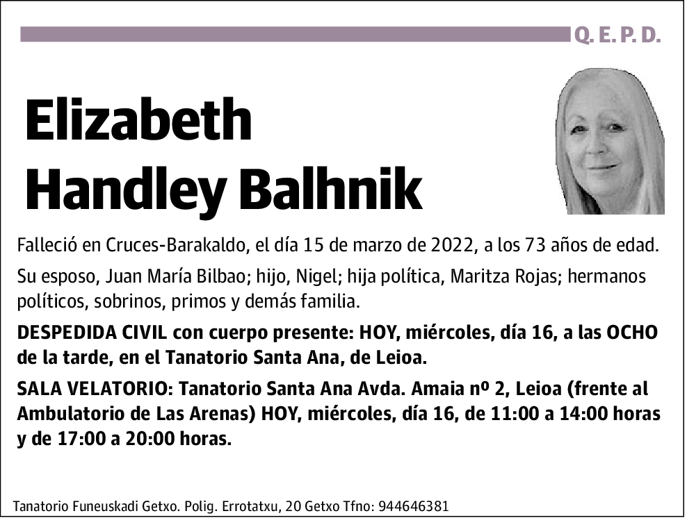 Elizabeth Handley Balhnik